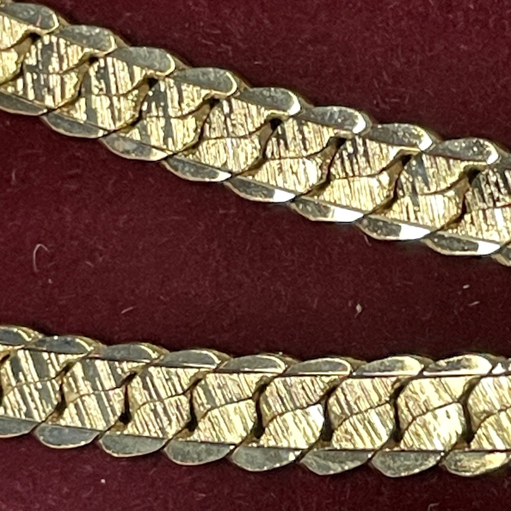Vintage Bronzini 18KT Gold Shield Necklace Bracelet Set NOS 18" & 7.5" in Box - Picture 9 of 9
